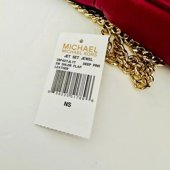 MICHAEL KORS JET SET JEWEL LEATHER SHOULDER BAG